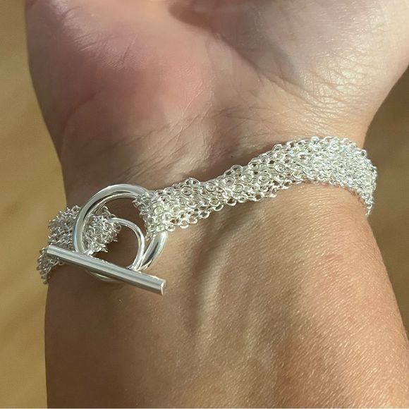 The Mesh Chain Heart Toggle Bracelet 925 - Picture 13 of 14